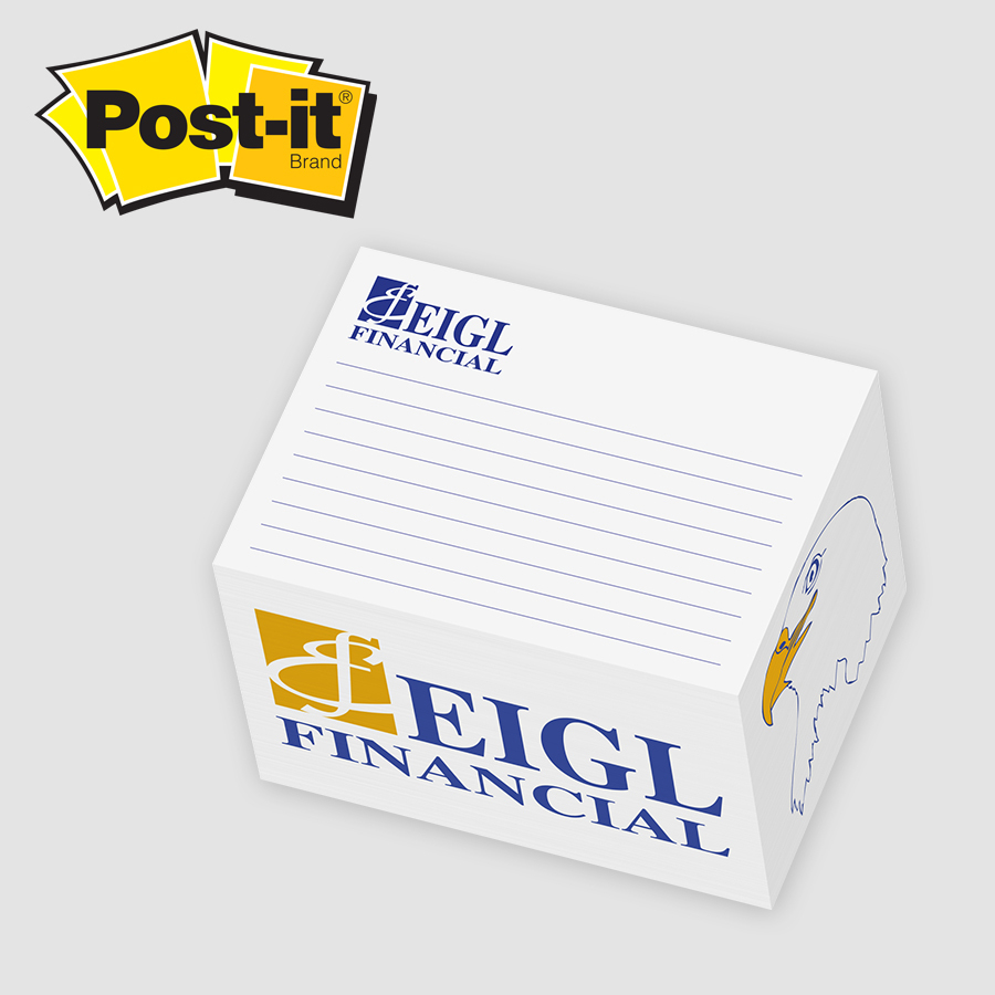 Post-it Custom Printed Rectangle Notes Cube 3