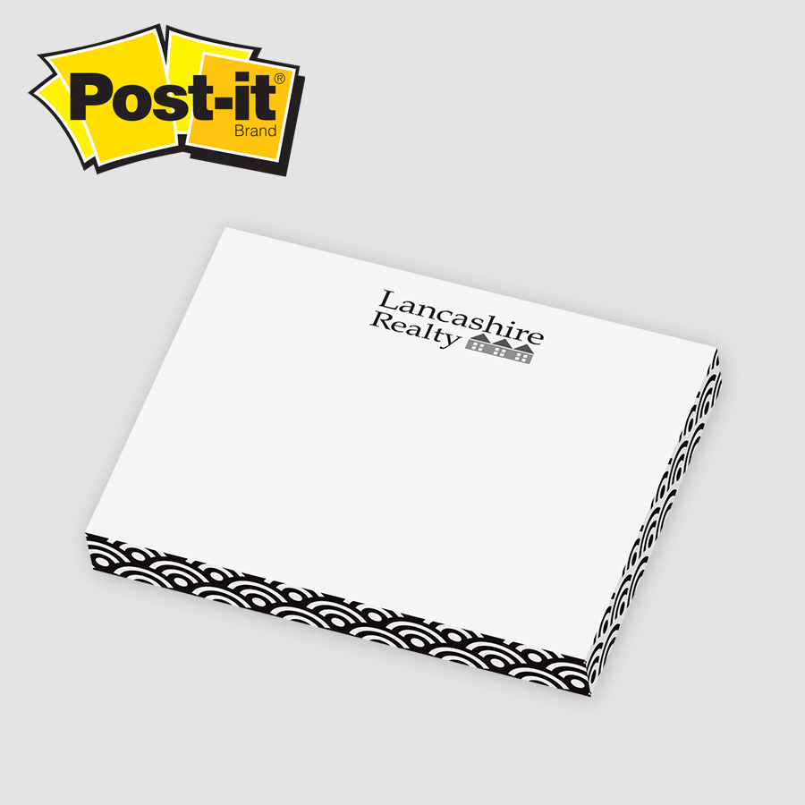Post-it Custom Printed Rectangle Notes Cube 3