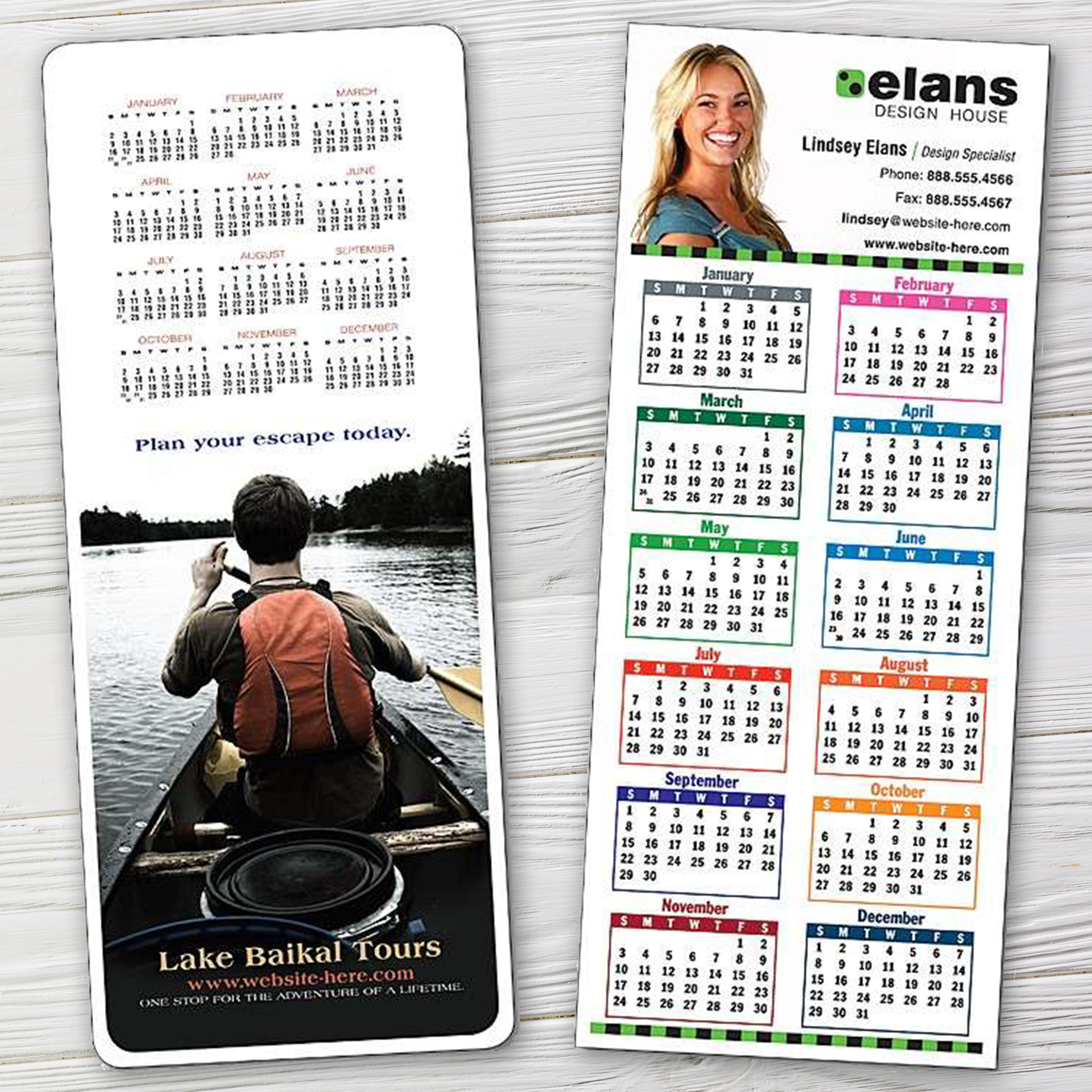 Laminated Calendar Card 3.5 x 8.5 - 14 pt (Business Card Magnetic ...