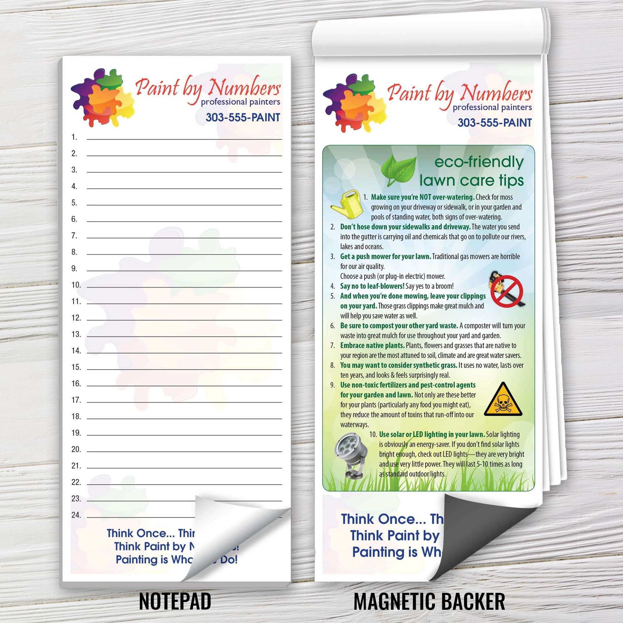 Custom Magnetic Notepad | Eco Gardening Tips | Captain Notepad