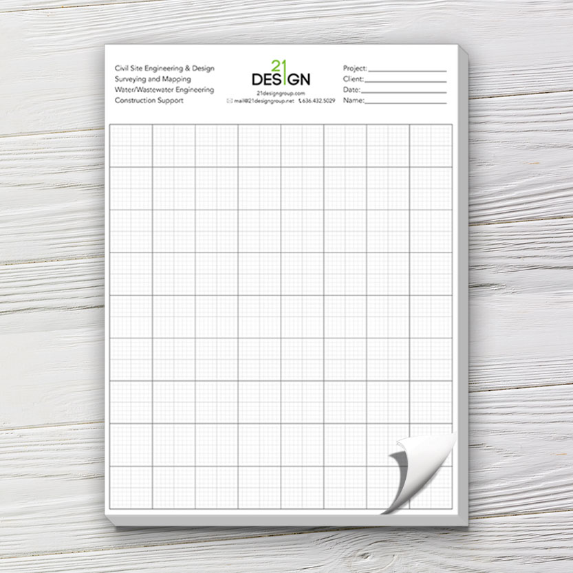Graph Paper Pads ‚ 8.5 x 11 for Precision Captain Notepad