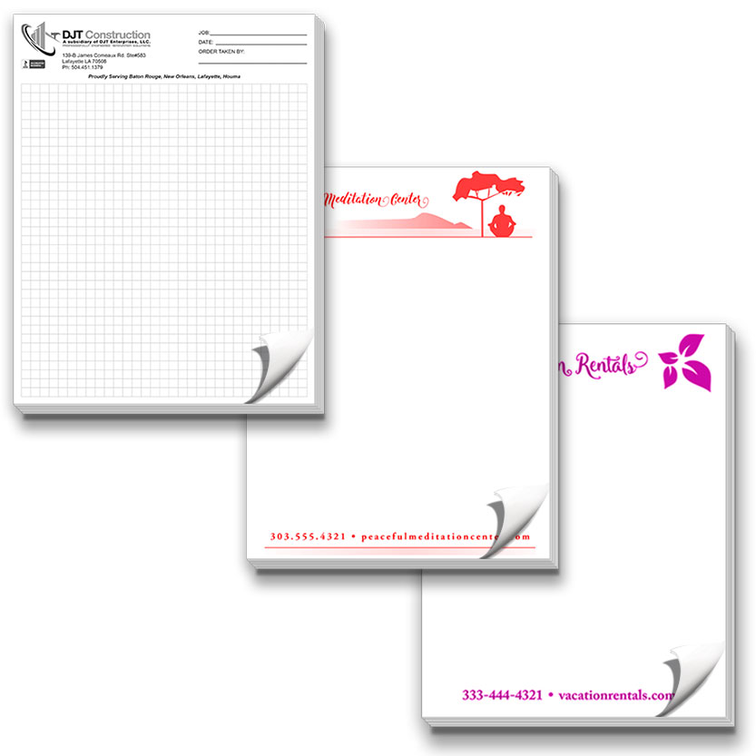 Black Imprint Custom Notepads | Cheap Personalized Notepads